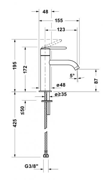 Duravit Balcoon S h&aring;ndvaskarmatur m/FreshStart og MinusFlow - Krom