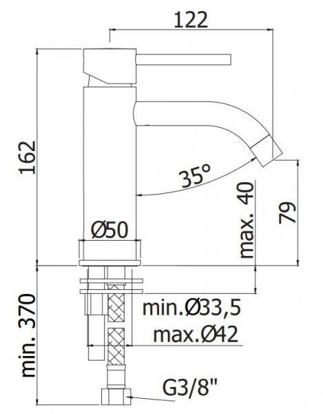 Lavabo Mira 040 håndvaskarmatur - Messing natur