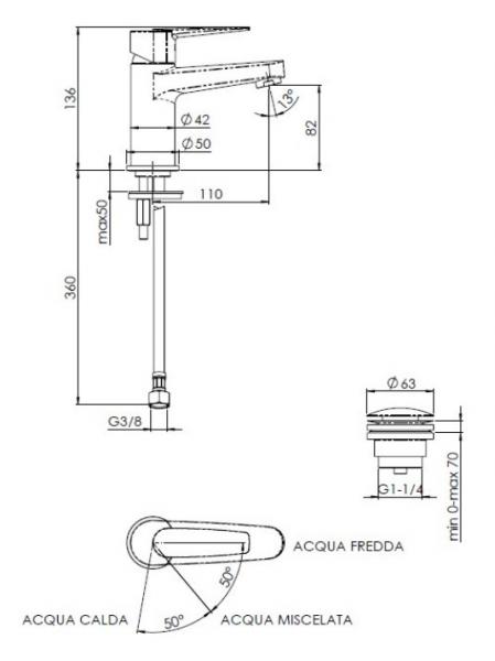 Nobili Mood håndvaskarmatur Eco m/pushup bundventil - Krom Nobili Mood håndvaskarmatur Eco m/pushup bundventil - Krom