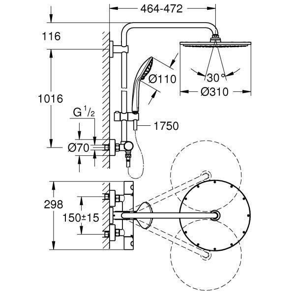 Grohe Essence & Euphoria komplet pakke til bad - Børstet Hard Graphite Grohe Essence & Euphoria komplet pakke til bad - Børstet Hard Graphite
