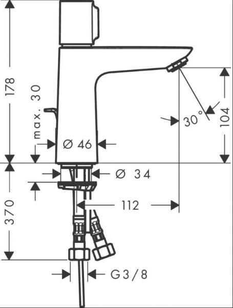 Hansgrohe Talis Select E 110 håndvaskarmatur - M/bundventil