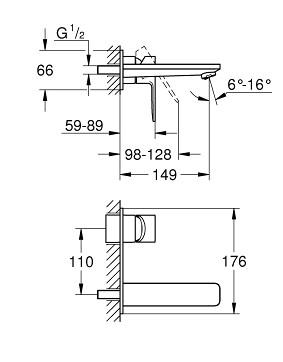 Grohe Lineare New M armartur til indbygning - Krom