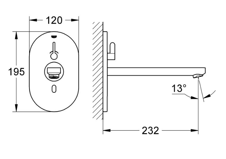 GROHE Eurosmart Cosmopolitan E Infrarød elektronisk håndvaskarmatur med blandeenhed, krom