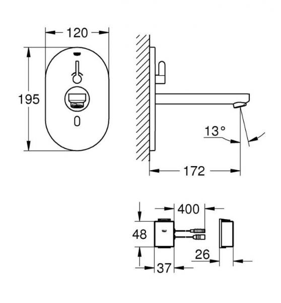 Grohe Eurosmart CE elektronisk håndvaskarmatur m/termostat og bluetooth