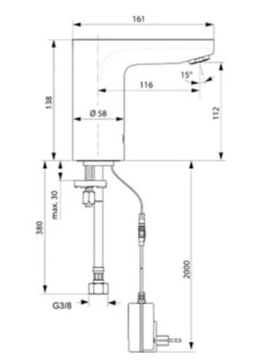 Ideal Standard Ceraplus berøringsfri vandhane m/batteri - Krom