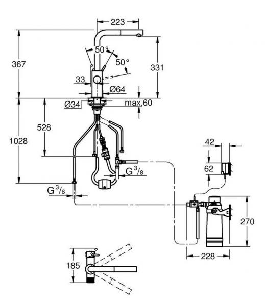 Grohe Blue Pure Minta starts&aelig;t m/udtr&aelig;k og filter