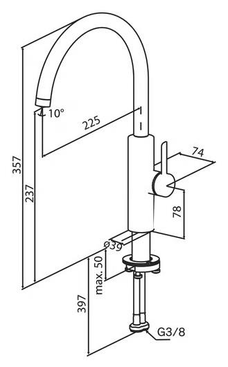 Damixa Iris køkkenarmatur m/C-tud, koldstart og svingtud - Steel Damixa Iris køkkenarmatur m/C-tud, koldstart og svingtud - Steel