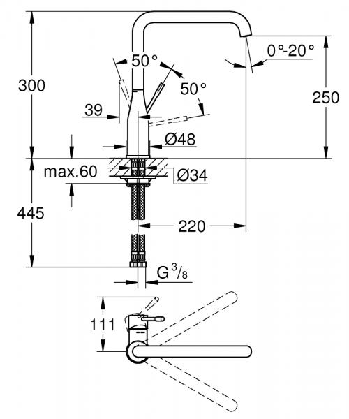 Grohe Essence New køkkenarmatur - Poleret hard graphite