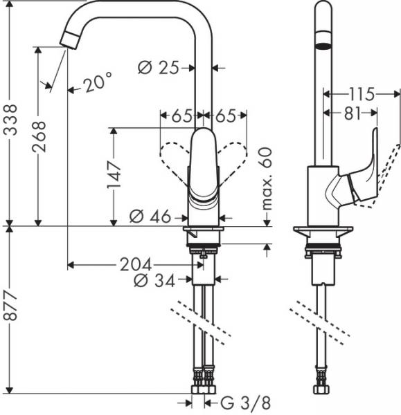 Hansgrohe Focus 260 køkkenarmatur - Mat sort