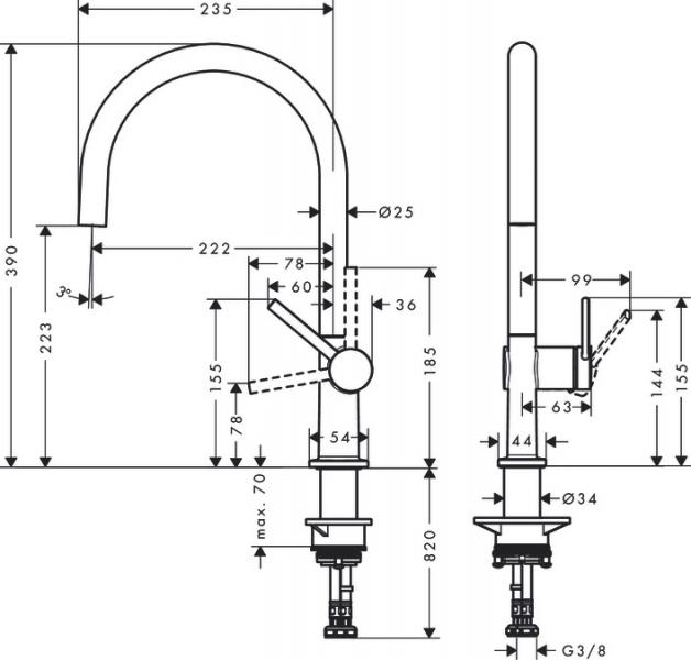 Hansgrohe Talis M54 køkkenarmatur m/C-tud - Mat sort