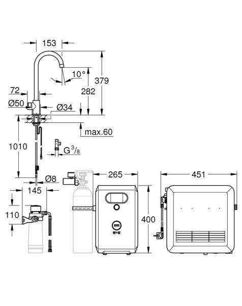 Grohe Blue Professional køkkenbatteri m/C-tud - Steel
