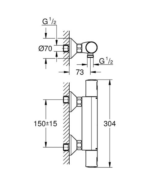 Grohe Start komplet brusesystem m/hovedbruser - Mat sort