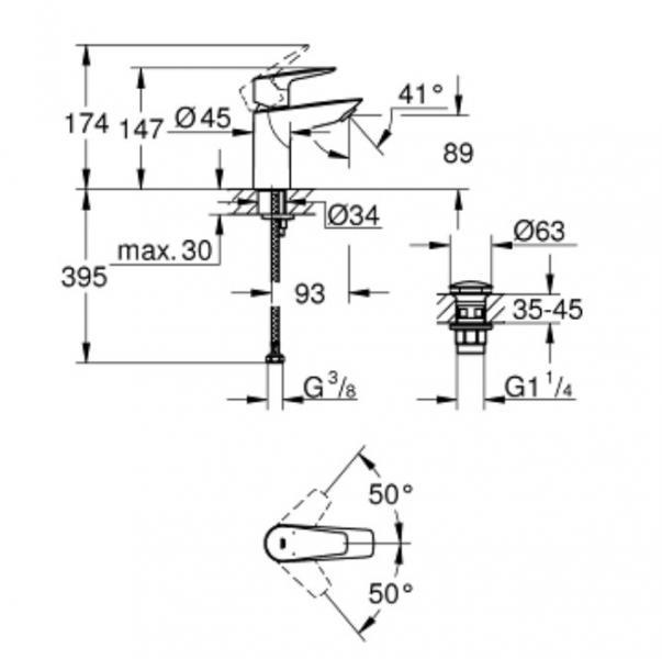 Grohe Precision Start Edge komplet pakke til badeværelse m/WaterSaving