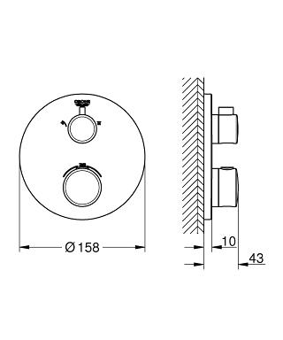 Grohe Grohtherm termostatarmatur til brus (2 udgange) - Krom