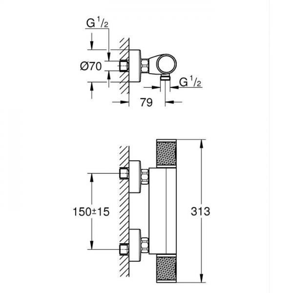 Grohe Precision Feel armatur til brus - Mat sort Grohe Precision Feel armatur til brus - Mat sort