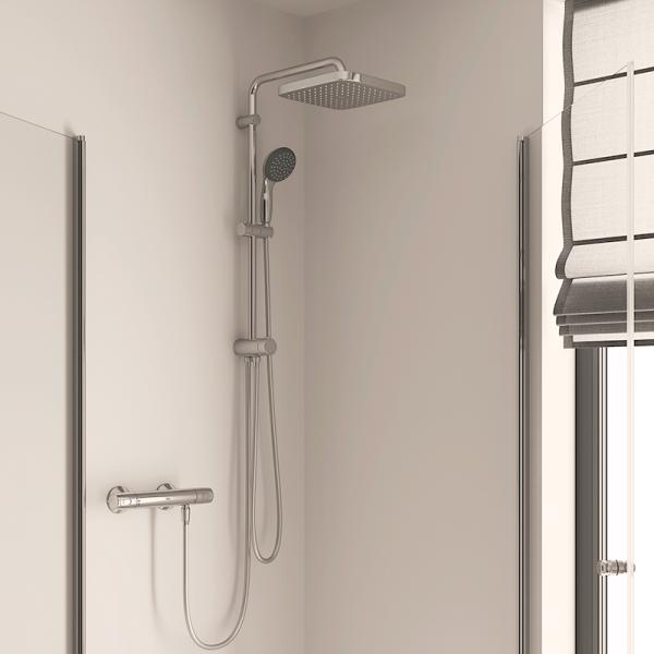 Grohe komplet brusesystem m/hovedbruser - Krom