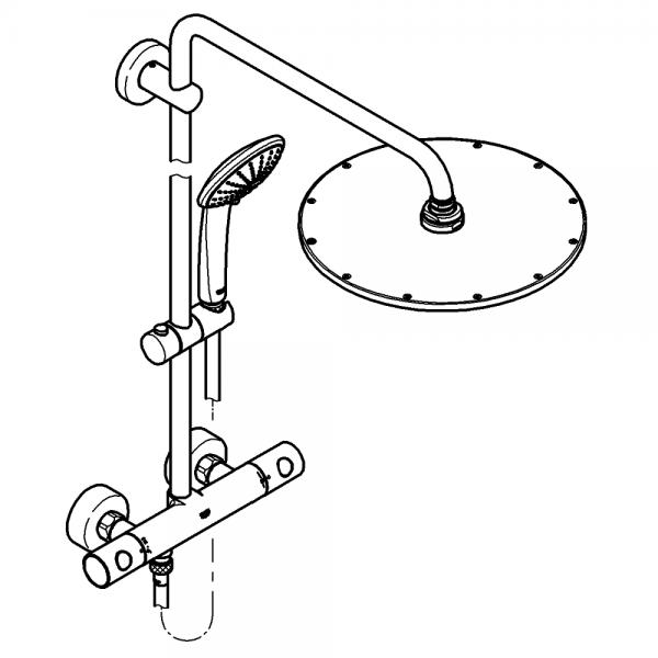 Grohe Euphoria XXL 310 brusesystem  - Poleret hard graphite