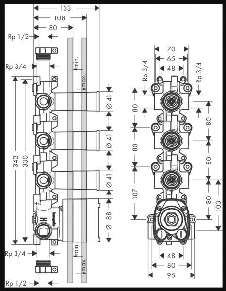 AXOR ShowerSolutions Indbygningsdel til termostatmodul 360/120