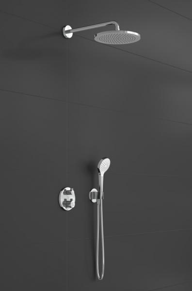 Hansgrohe Ecostat Round komplet brusesystem til indbygning - Krom