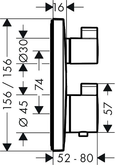 Hansgrohe Ecostat Square indbygningsarmatur - 2 udtag - Krom