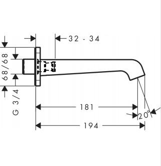 Outlet - AXOR Citterio E kartud 180mm krom - 1 stk. tilbage