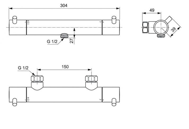 Ideal Standard T125 termostatarmatur - Krom