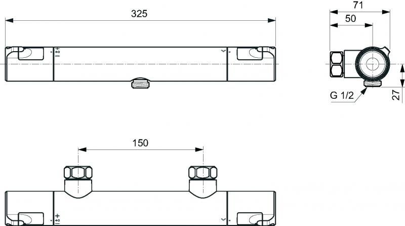 Ideal standard T50 brusetermostat - Krom