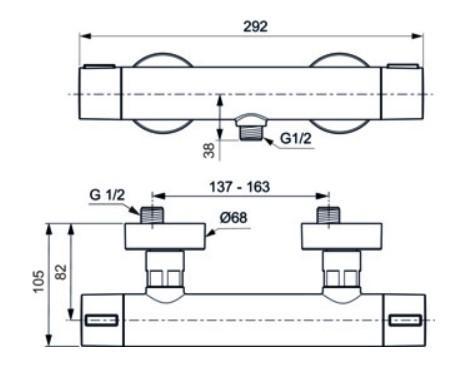 Ideal Standard Alu+ komplet brusesystem m/håndbruser - Rosé