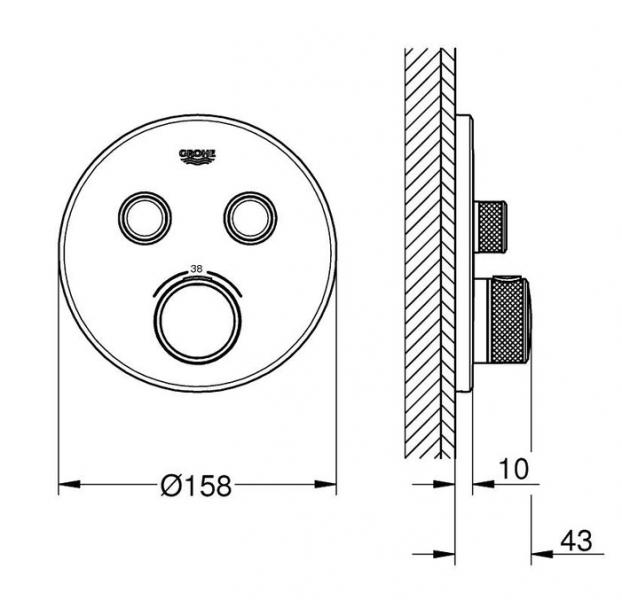 Grohe Grohtherm SmartControl brusearmatur til indbygning til kar eller brus - Mat sort Grohe Grohtherm SmartControl brusearmatur til indbygning til kar eller brus - Mat sort