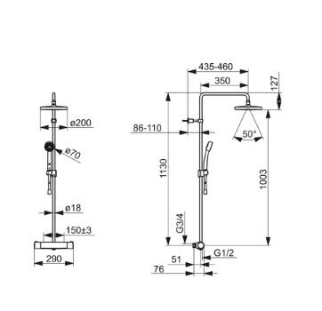 Oras Nova 7401 komplet brusesystem - Krom