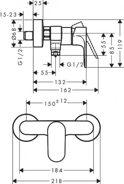 Hansgrohe Rebris S brusearmatur - Krom