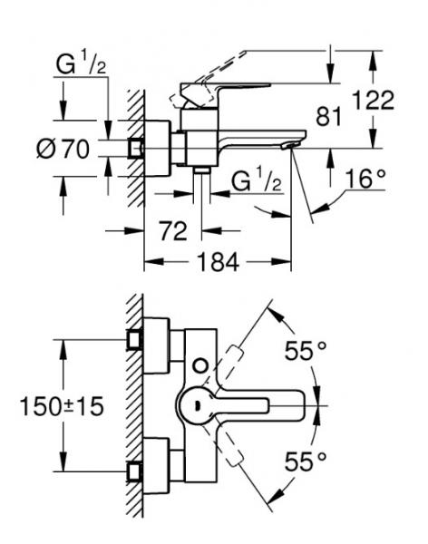 Grohe Lineare New etgrebsbatteri til kar & brus - Krom