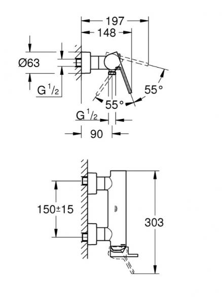 Grohe Plus brusearmatur - Krom