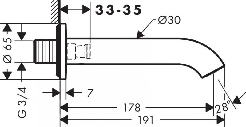 Hansgrohe AXOR Uno kartud buet - Krom