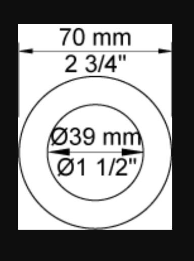 Vola dækroset 2001 70mm/Ø39 - Krom