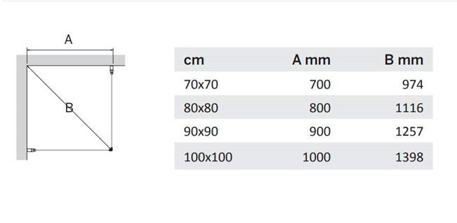 Cass&oslash;e brusehj&oslash;rne - 70x70 cm - Gr&aring;t glas/mat sort