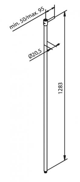 Damixa ekstra lang brusestang - B&oslash;rstet kobber PVD