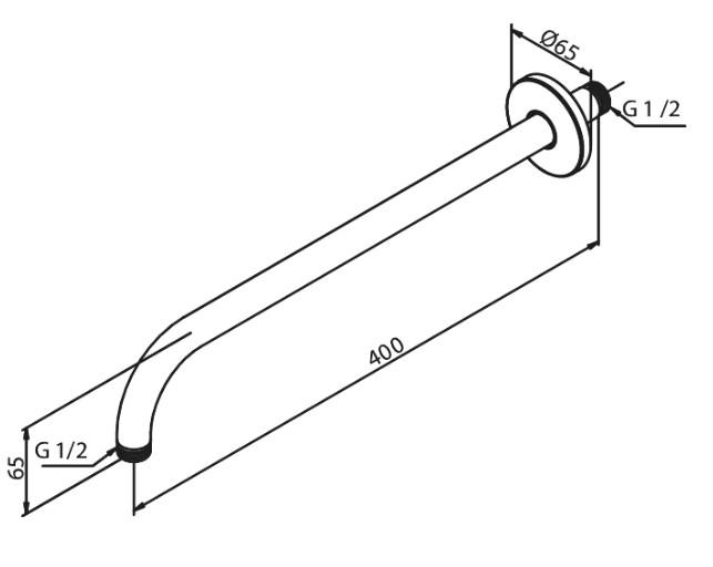 damixa brusearm 40 cm - Børstet messing