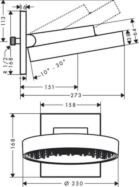 Hansgrohe Rainfinity 250 1jet hovedbruser - Krom