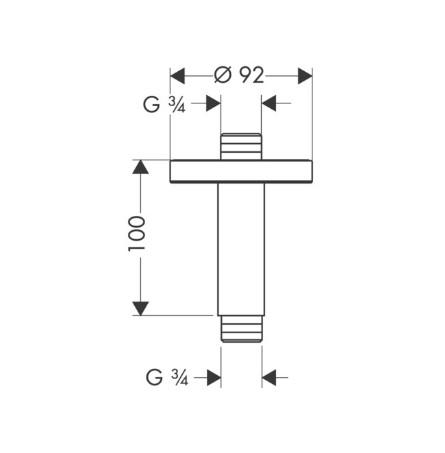 Hansgrohe G Loftbefæstigelse 3/4 100mm