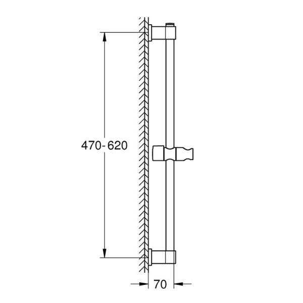 Grohe Vitalio Universal brusestang 600 mm - Krom