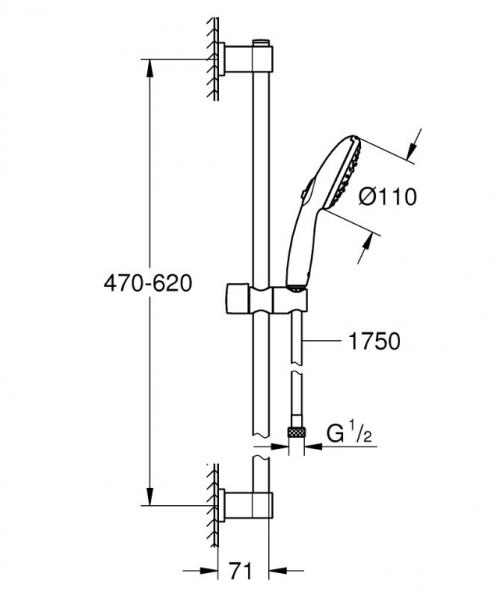 Grohe Vitalio Start 110 brusesæt 3 sprays m/Water Saving