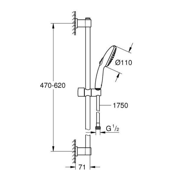 Grohe Vitalio Start 110 brusesæt 2 sprays