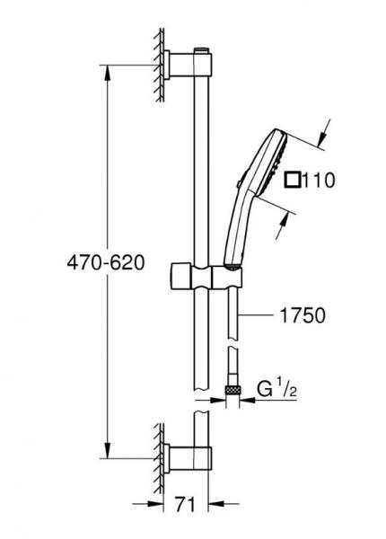 Grohe Vitalio Comfort 110 brusesæt 2 sprays