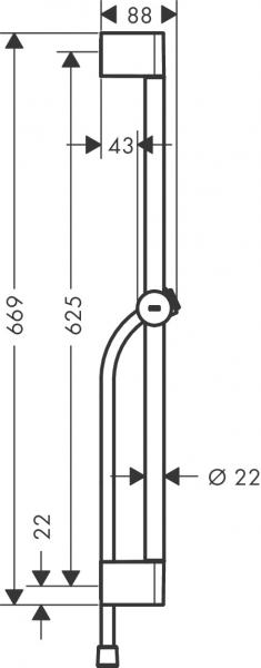 Hansgrohe Unica Pulsify bruserstang m/holder og slange - 65 cm - Krom