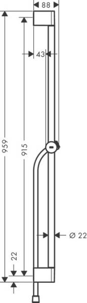 Hansgrohe Unica Pulsify bruserstang m/holder og slange - 90 cm - Krom
