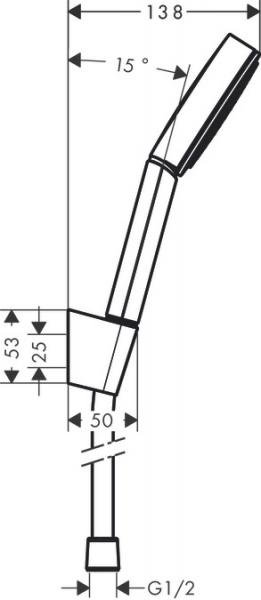 Hansgrohe Pulsify Porter 1jet bruseholdersæt - 125 cm - Mat sort