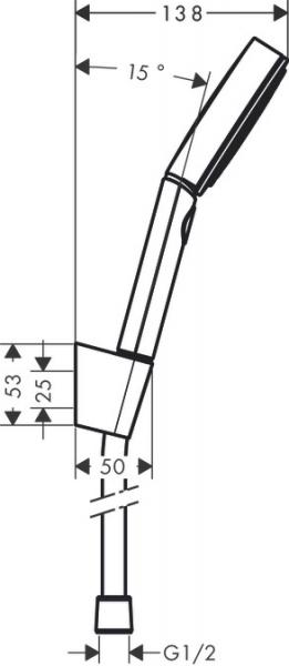 Hansgrohe Pulsify Porter 3jet bruseholdersæt - 125 cm - Krom