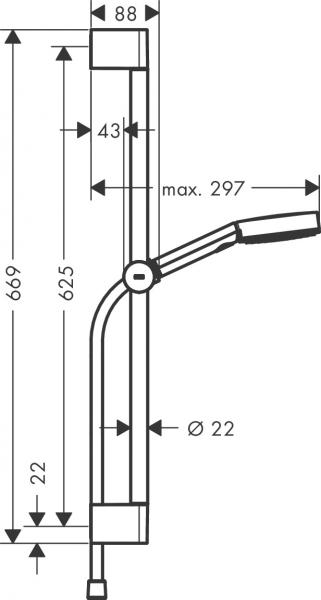 Hansgrohe Pulsify Select S 3jet Relaxation brusesæt - Krom