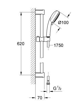 Grohe New Tempesta Cosmopolitan 100 ECObrusesæt - 3 Spray